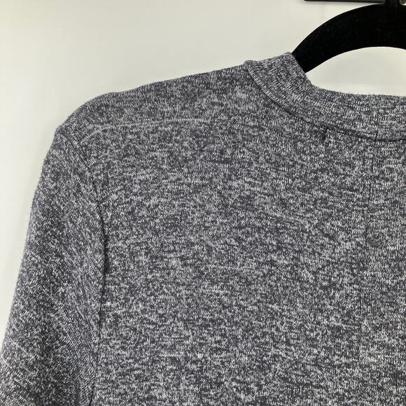 One Clothing Los Angeles Gray White Lightweight Mock Neck T-Shirt Swing Dress - Picture 6 of 6